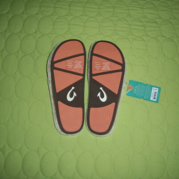 NWT OluKai Kipea Heu Flip Flop, Fluffy Shearling Foam Bed Thong Slippers/Sandals - Picture 10 of 12